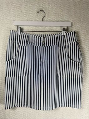 Jofit Navy & White Vertical Stripe Mini Skirt